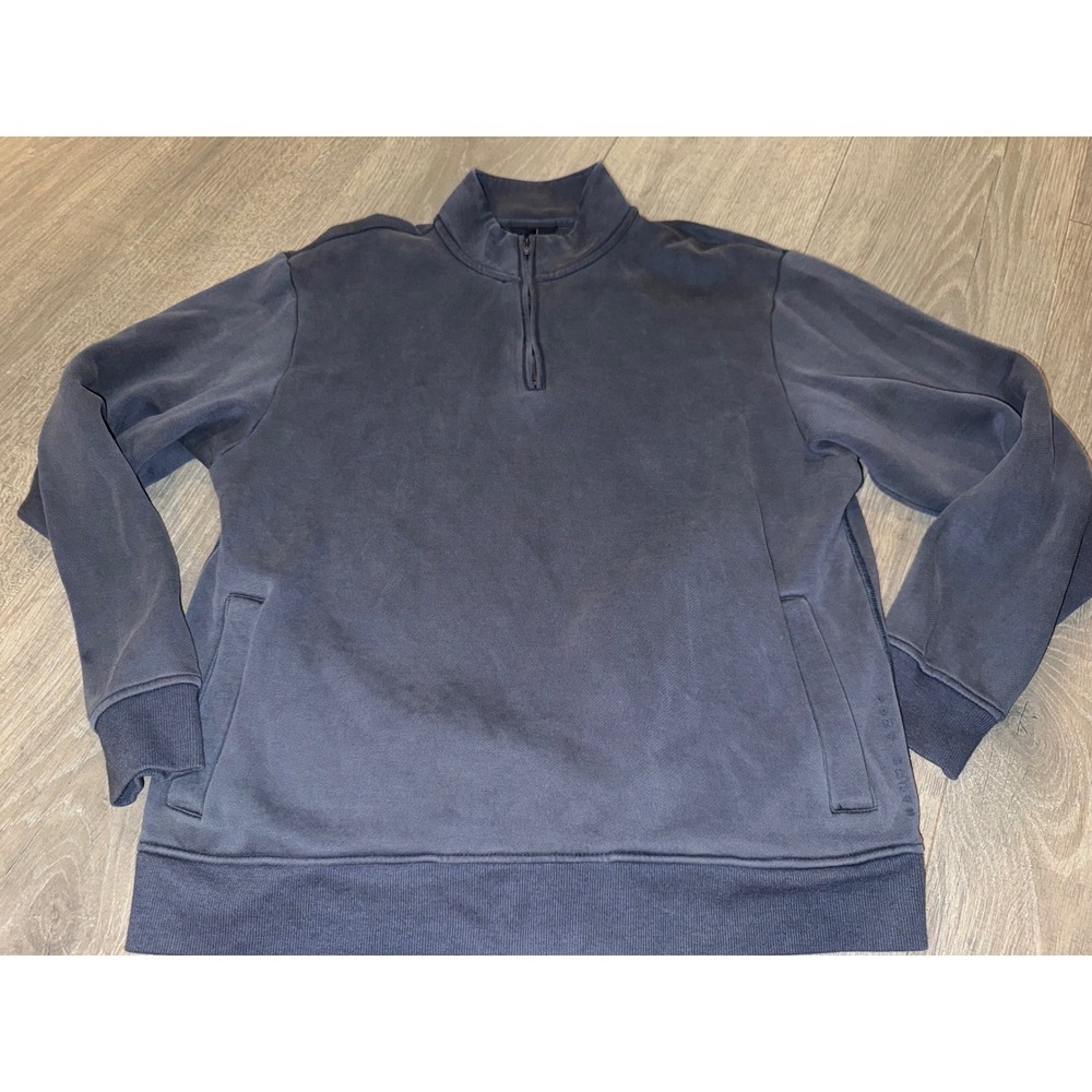 Cozy Earth Mens Navy Blue Modal Blend Quarter Zip Fleece Pullover Size L CEM0049